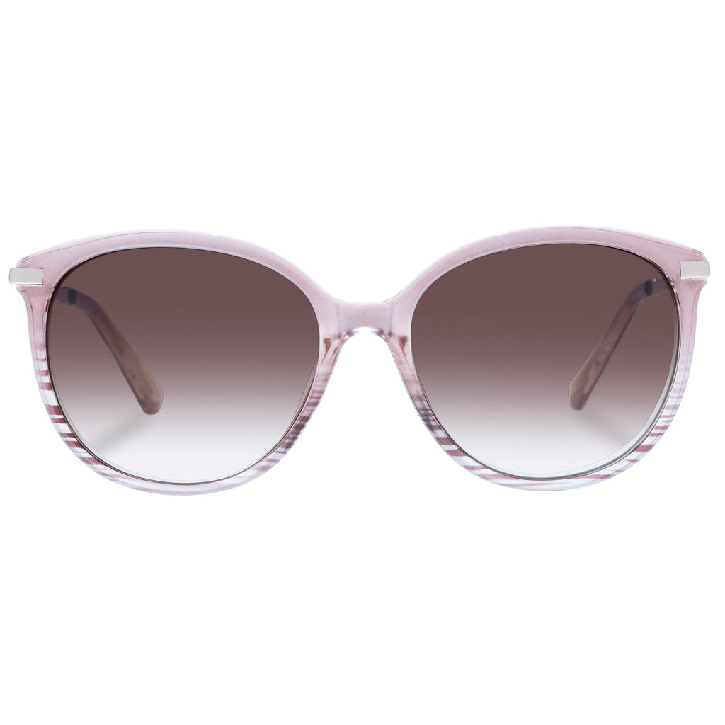 Village Mesa Recycled Blush Gold Female Round Sunglasses | Eyewear Index