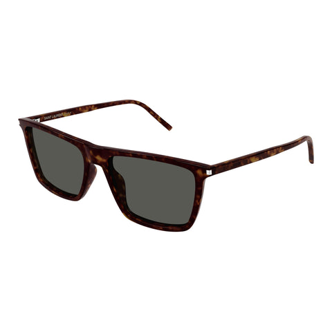 Saint Laurent Sl668 Havana Male Rectangle Sunglasses | Eyewear Index