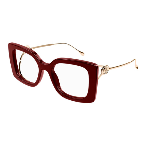 Gucci Gg1567o Burgundy Female Rectangle Optical Frames | Eyewear Index