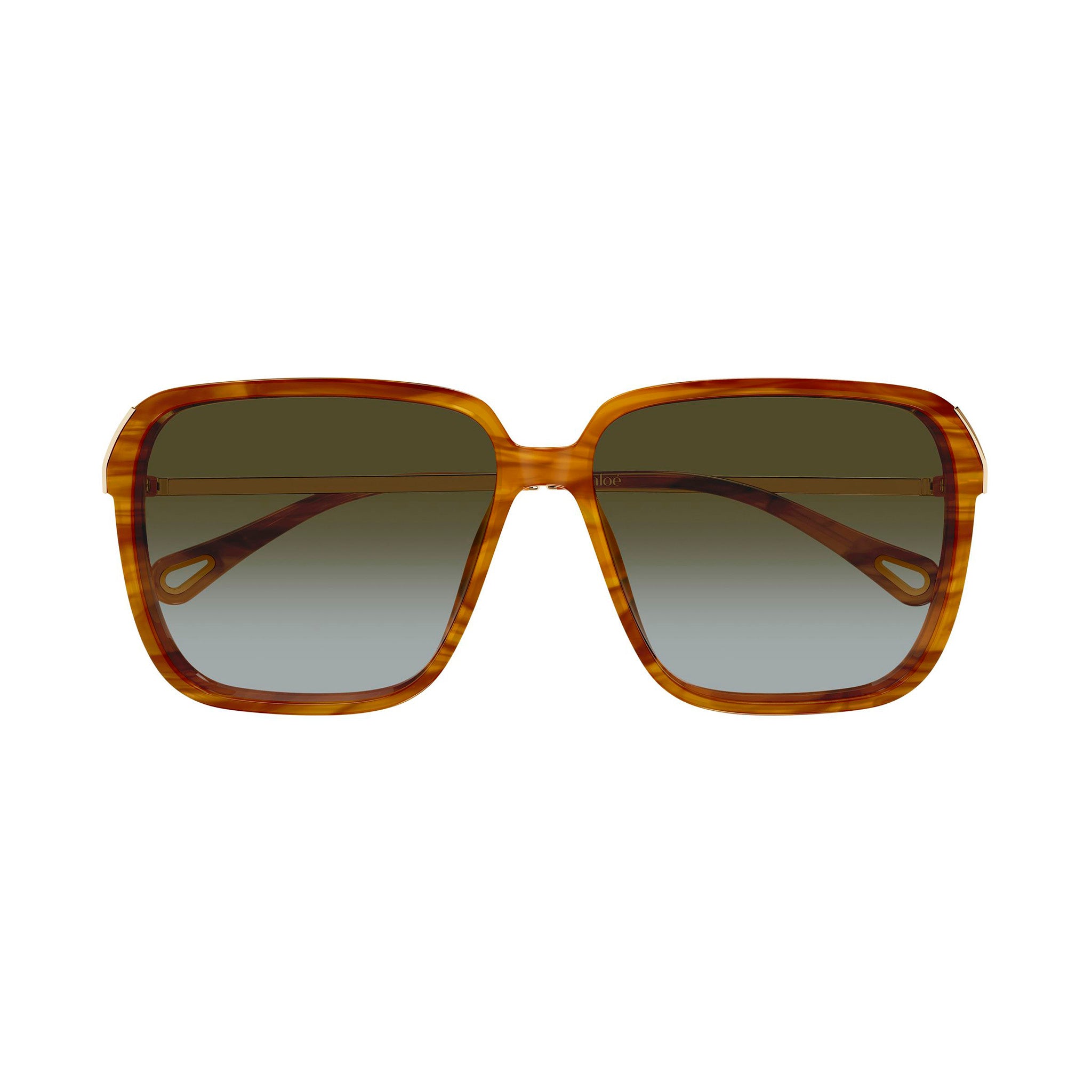 Chloe Ch0405s Havana Female Rectangle Sunglasses | Eyewear Index