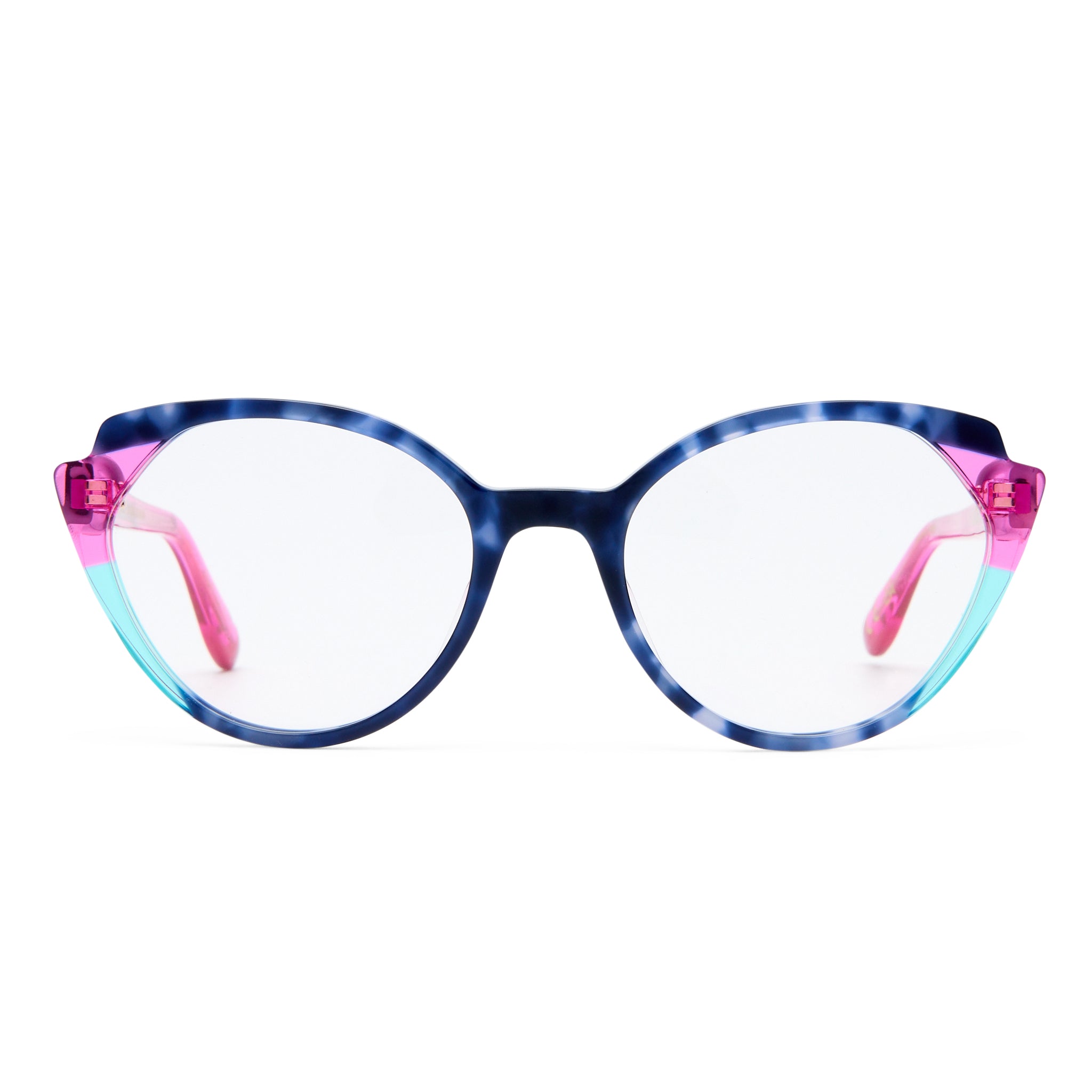 Camilla Cameo Blue Tort Fuschia Female Cat-Eye Optical Frames | Eyewear Index