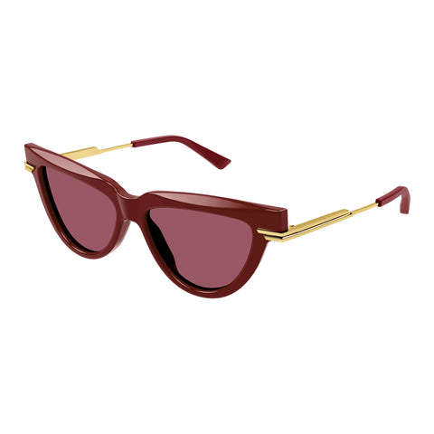 Bottega Veneta Bv1265s Burgundy Female Cat-Eye Sunglasses | Eyewear Index