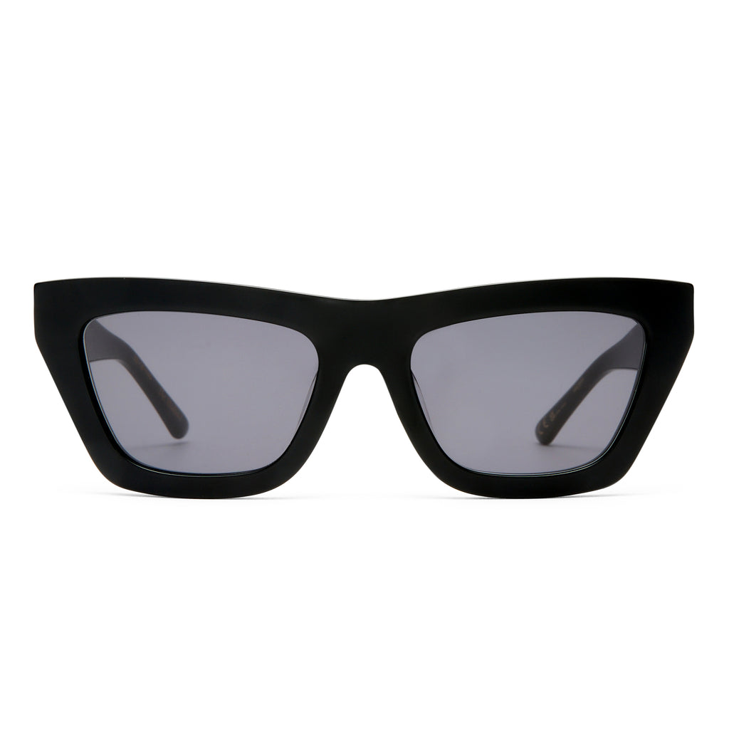 Luv Lou The Hudson Black Female Cat-Eye Sunglasses | Eyewear Index