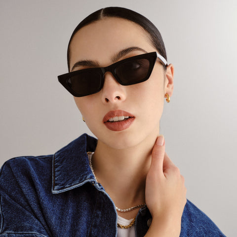 Aire Polaris Black Female Cat-Eye Sunglasses | Eyewear Index