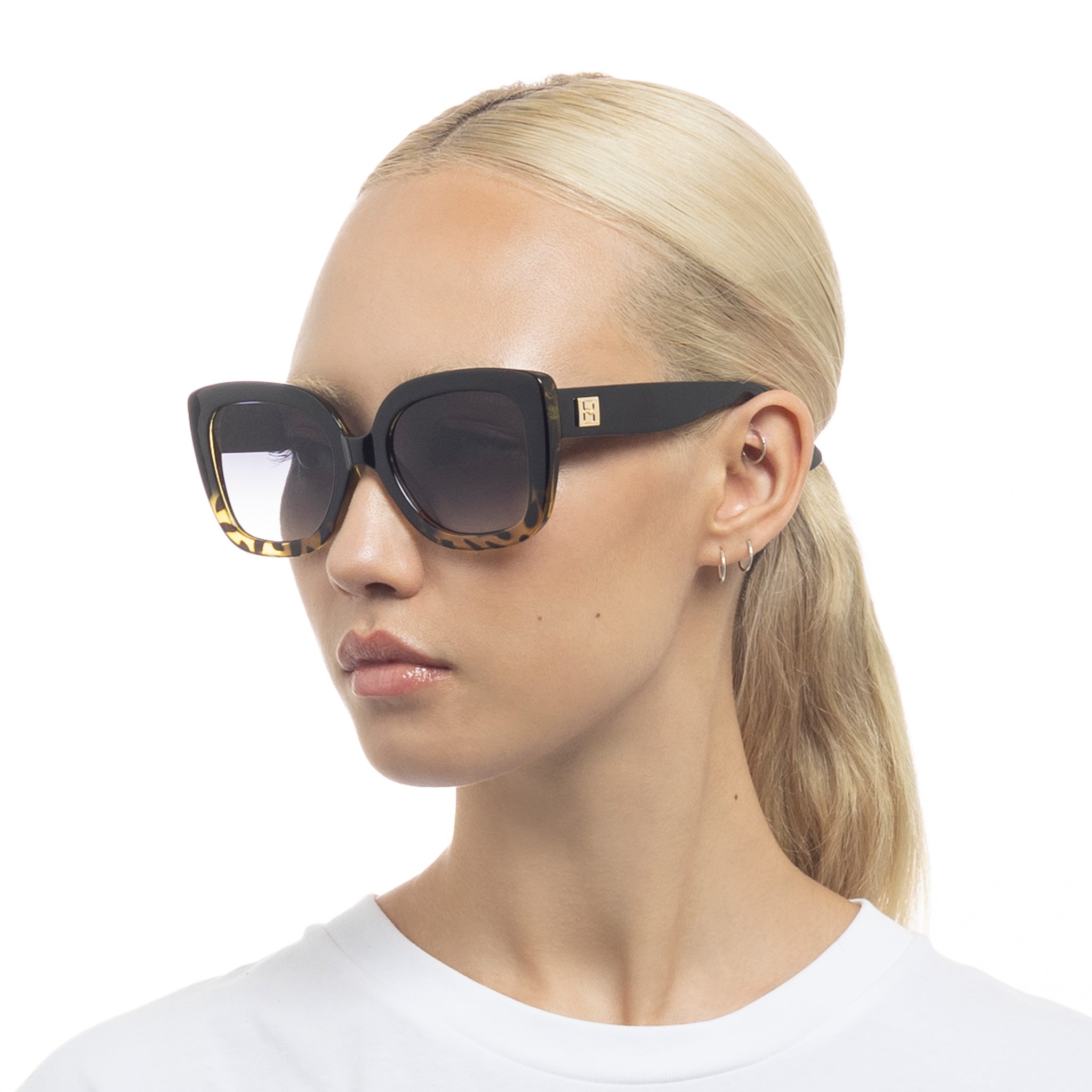 Fiorelli Diana Black Tort Splice Female Rectangle Sunglasses | Eyewear Index