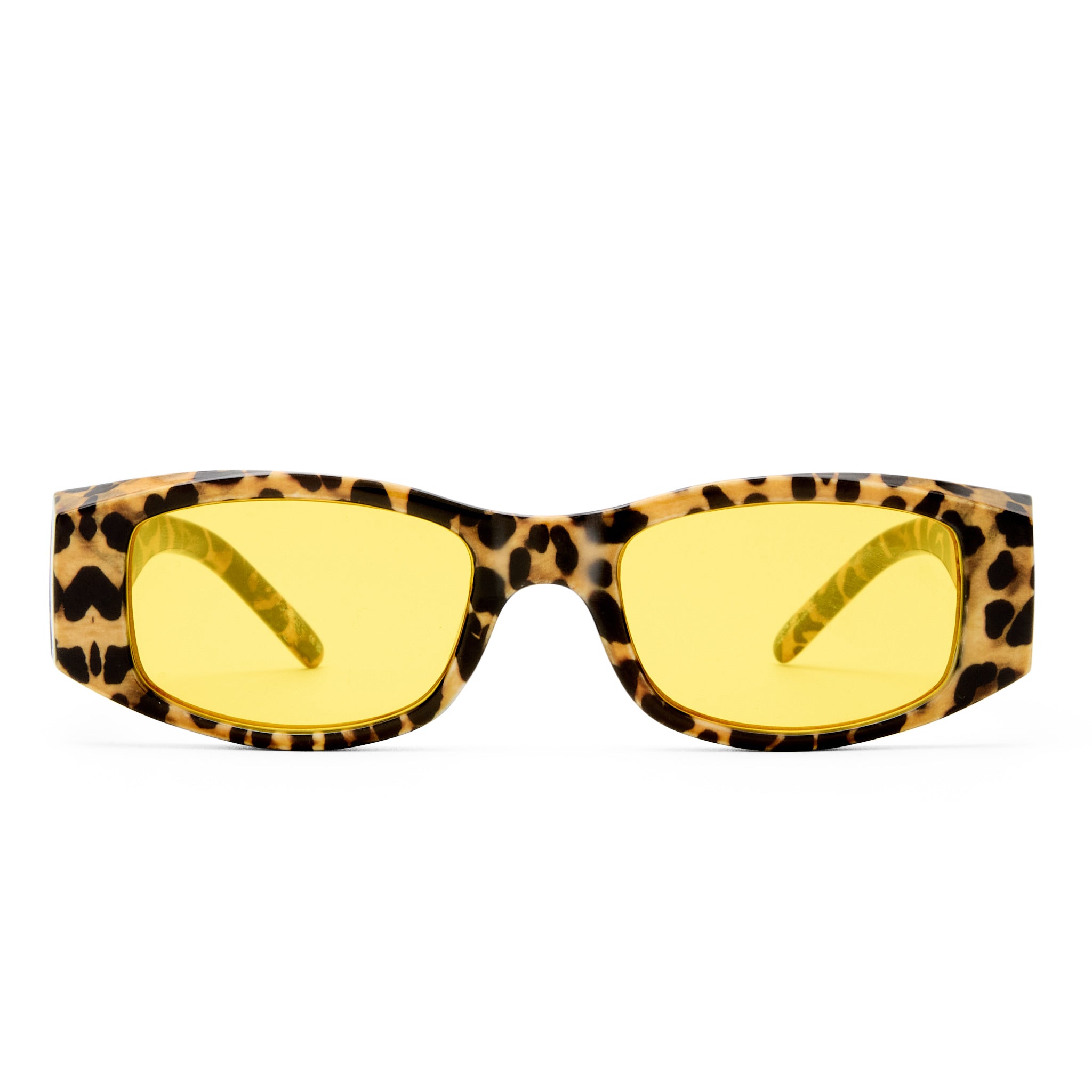 Aire Rehab Leopard Print Uni-Sex Rectangle Sunglasses | Eyewear Index