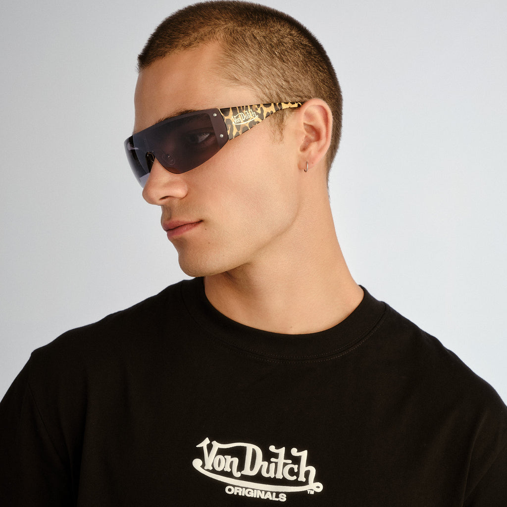 Aire Rumour Gold Leopard Uni-Sex Wrap Sunglasses | Eyewear Index