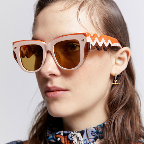 Karen Walker True North Wave Sundown Triple Female Cat-Eye Sunglasses | Eyewear Index