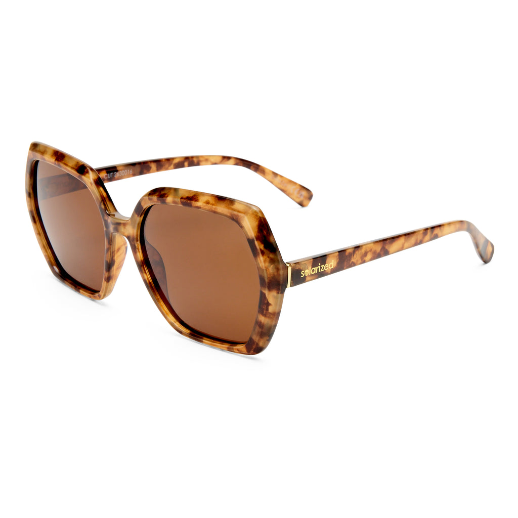 Solarized Hexa Cut Milky Tort Female Octagon Sunglasses | Eyewear Index