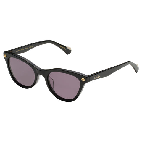 Camilla Festival Frolic Black Female Cat-Eye Sunglasses | Eyewear Index