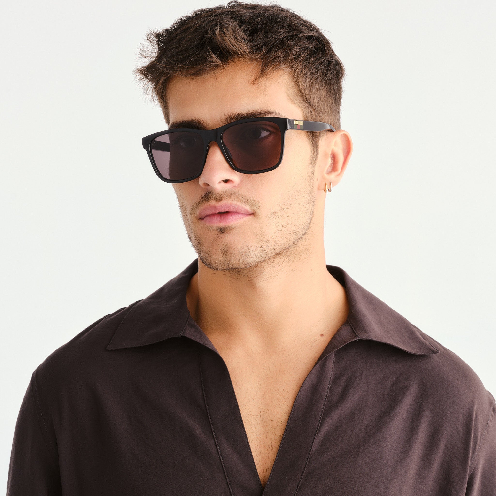 Gucci Gg0746s Black Male Rectangle Sunglasses | Eyewear Index