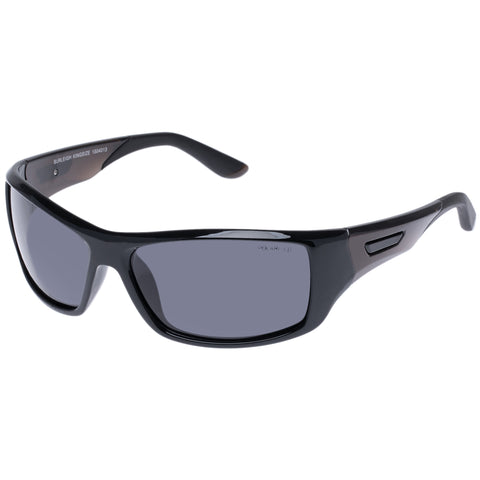 Cancer Council Burleigh Kingsize Black Charcoal Male Wrap Sunglasses | Eyewear Index