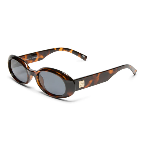 Le Specs Work It Dark Tort Uni-Sex Oval Sunglasses | Eyewear Index