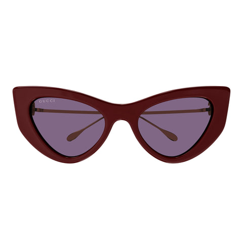 Gucci Gg1565s Burgundy Female Cat-Eye Sunglasses | Eyewear Index