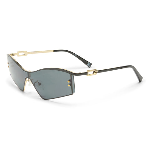 Le Specs Hyperbole Satin Black Uni-Sex Shield Sunglasses | Eyewear Index