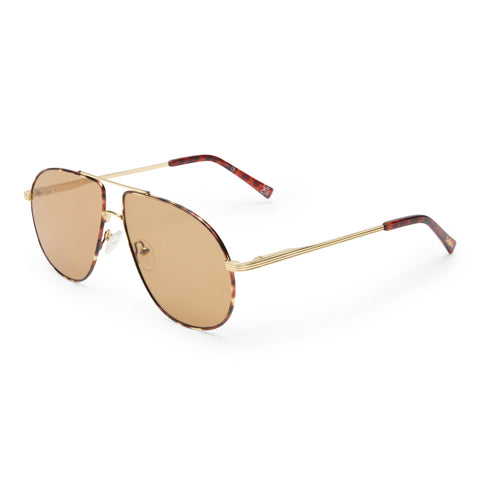 Le Specs Schmaltzy Bright Gold Tort Uni-Sex Aviator Sunglasses | Eyewear Index