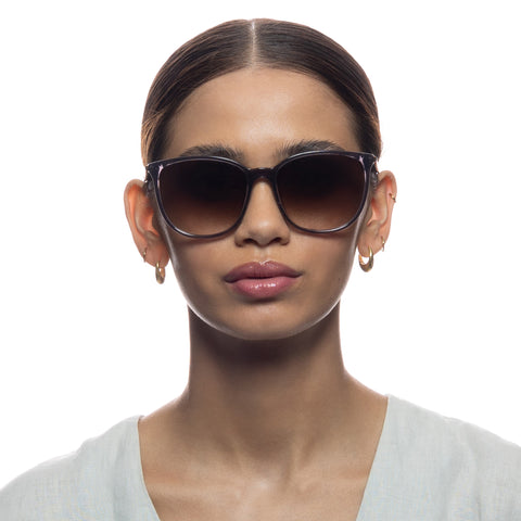 Oroton Adley Charcoal Female Round Sunglasses | Eyewear Index