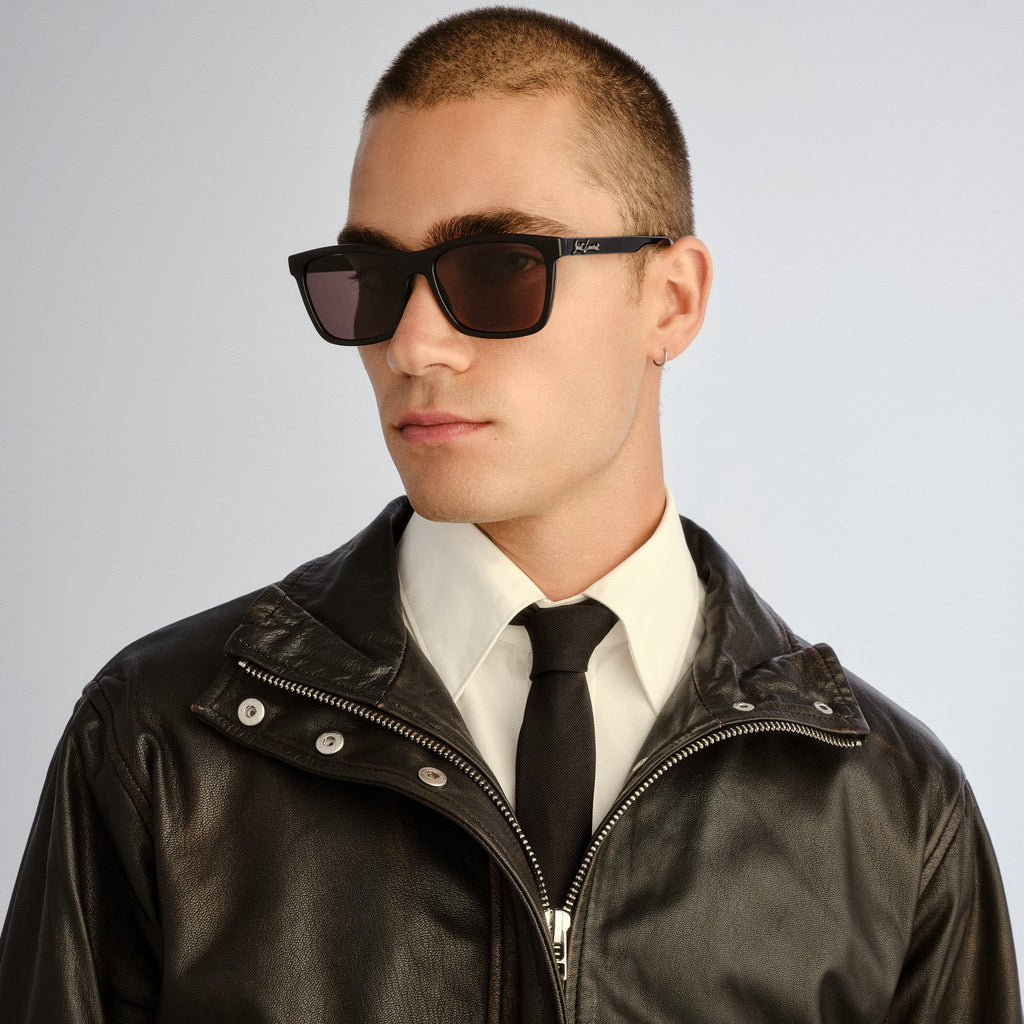 Saint Laurent Sl318 Black Male Rectangle Sunglasses | Eyewear Index