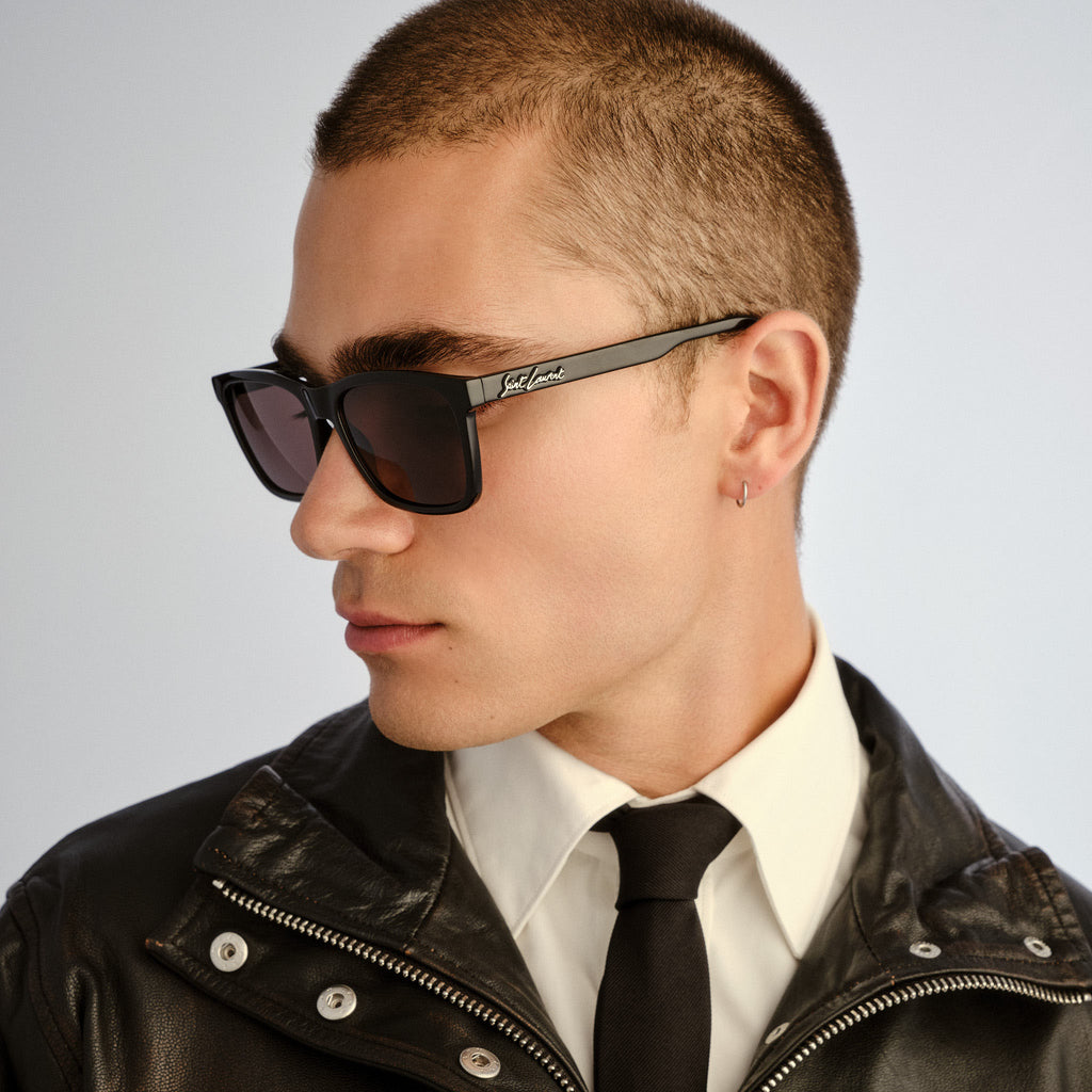 Saint Laurent Sl318 Black Male Rectangle Sunglasses | Eyewear Index