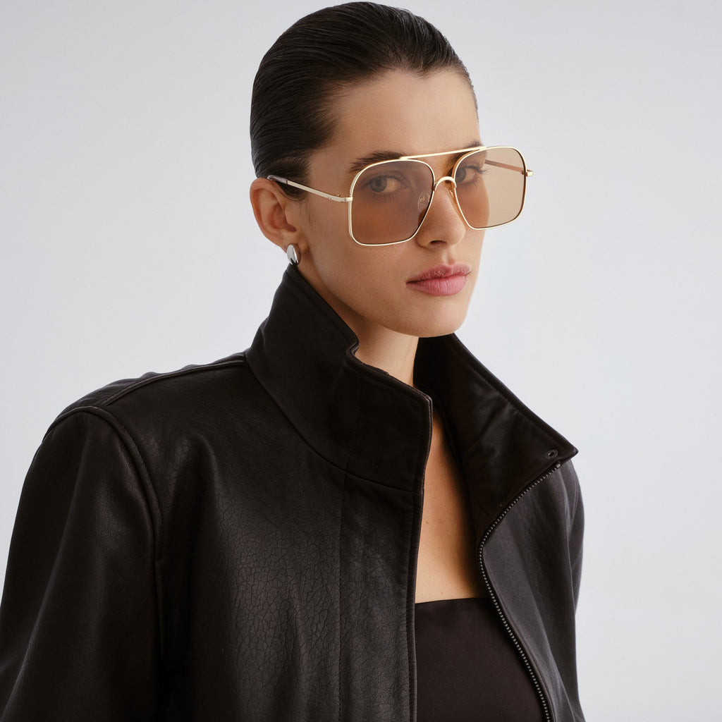 Le Specs Civelle Bright Gold Uni-Sex Aviator Sunglasses | Eyewear Index