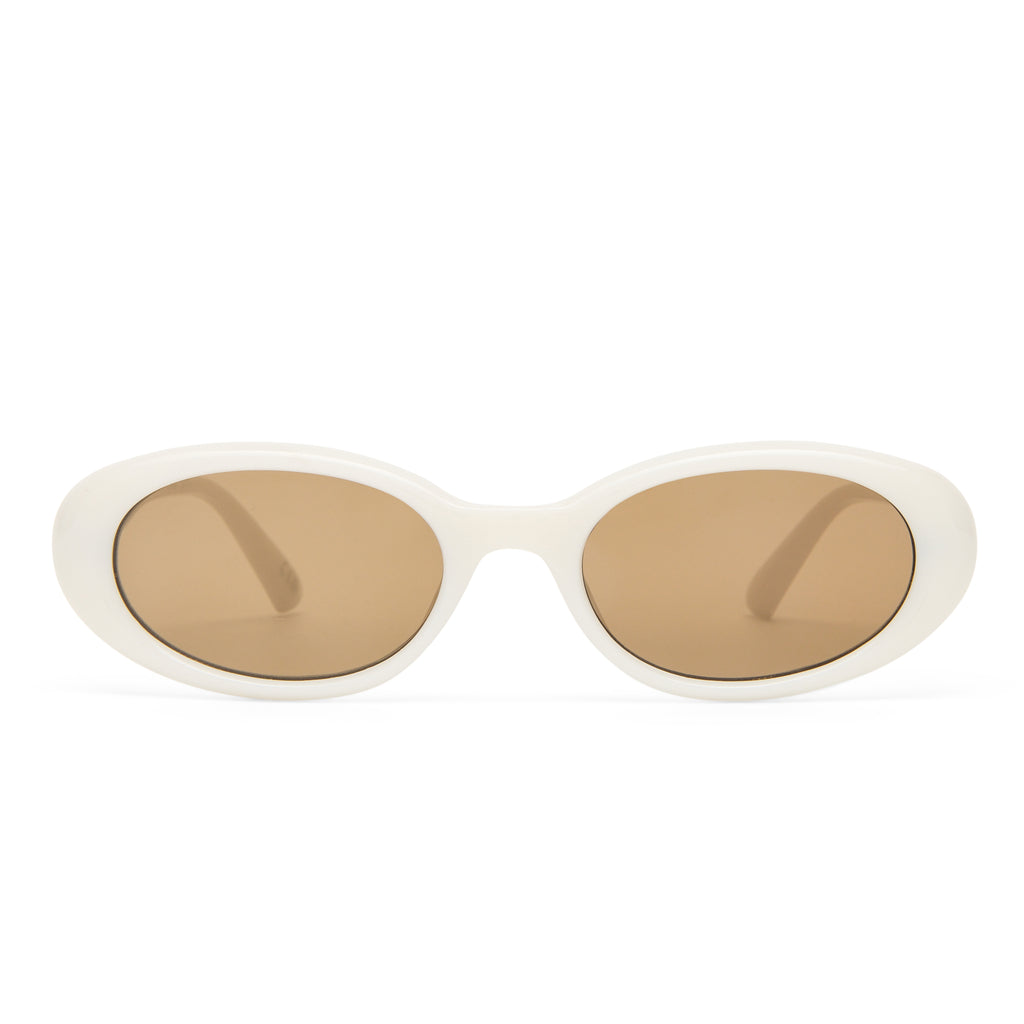 Solarized Kids Slim Oval Ivory Uni-Sex Oval Sunglasses | Eyewear Index