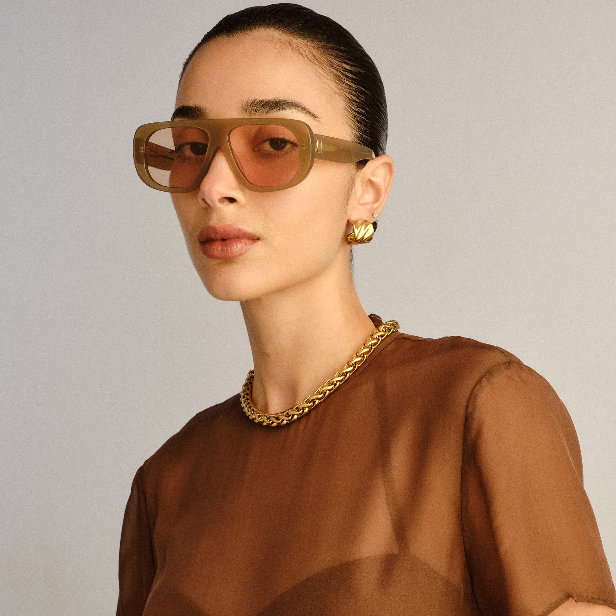 Luv Lou The Dionne Clay Female Aviator Sunglasses | Eyewear Index
