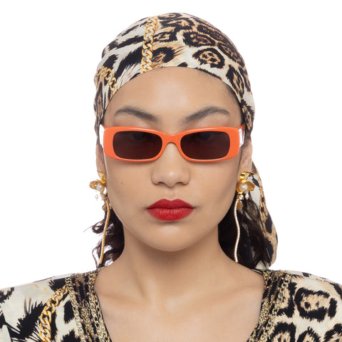 Camilla The Scenic Route Neon Orange Female Rectangle Sunglasses | Eyewear Index