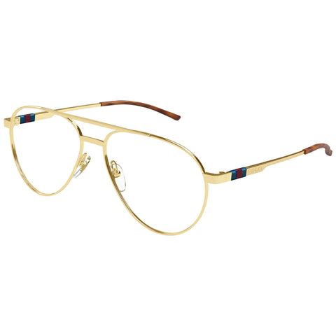 Gucci Gg1679o Gold Male Navigator Optical Frames | Eyewear Index