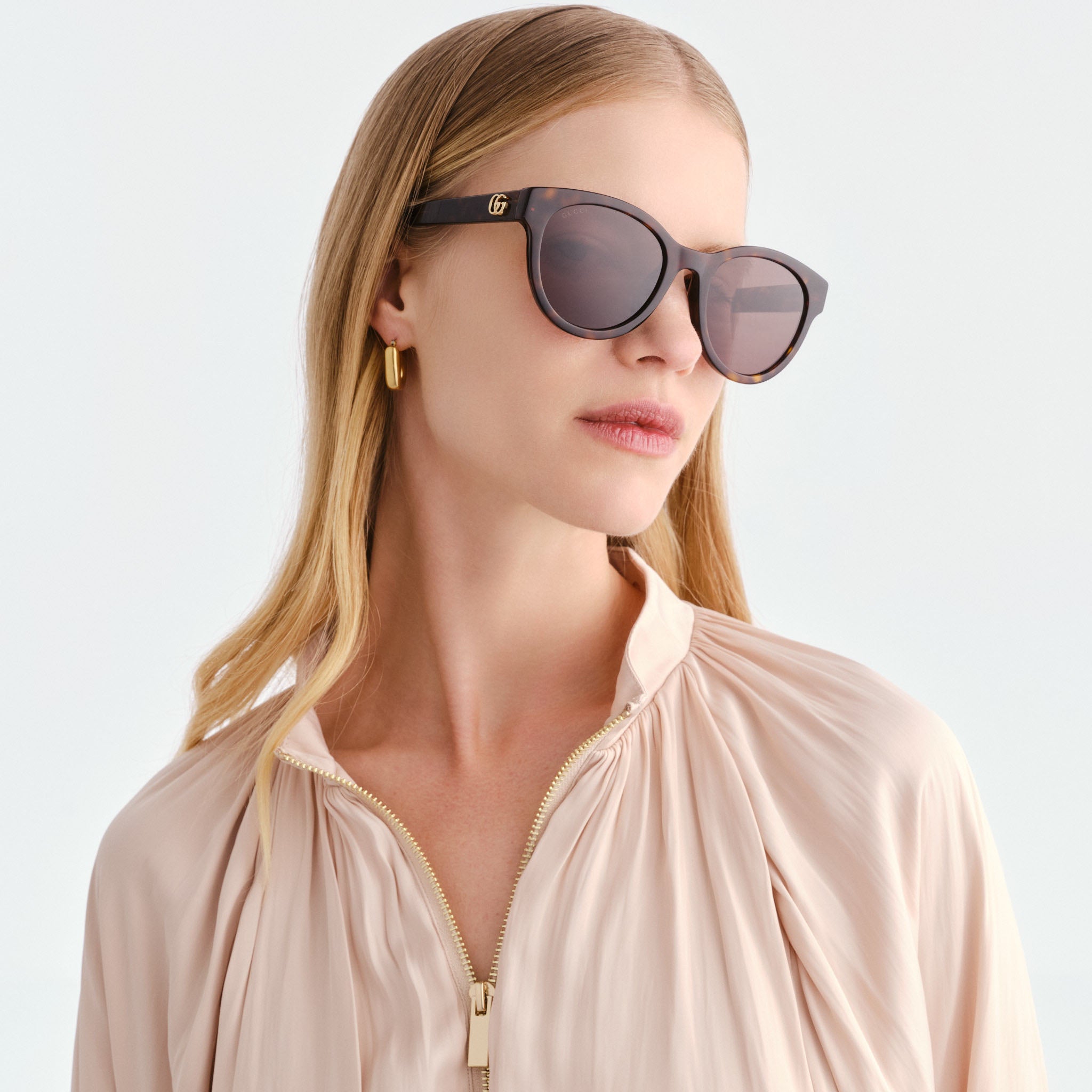 Gucci Gg2127sk Havana Female Round Sunglasses | Eyewear Index