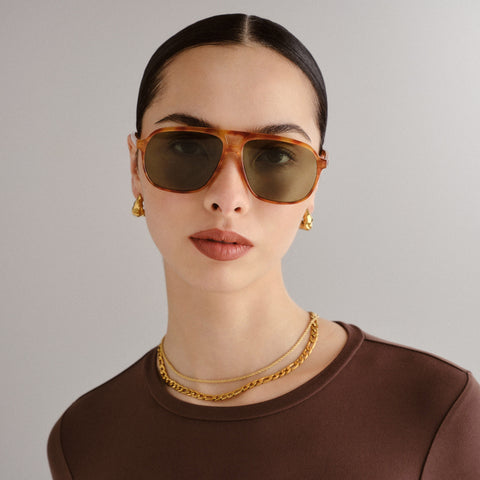 Aire Monoceros Vintage Tort Uni-Sex Aviator Sunglasses | Eyewear Index