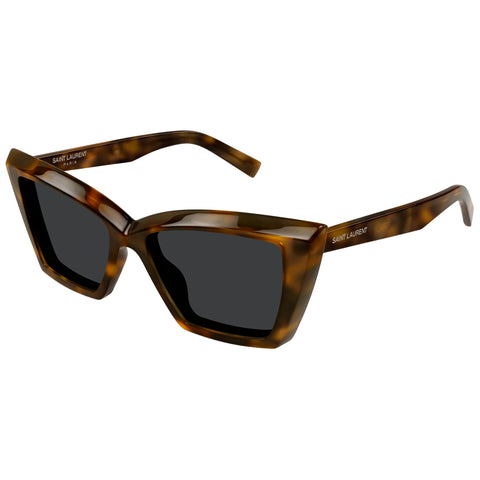 Saint Laurent Sl657 Havana Female Cat-Eye Sunglasses | Eyewear Index