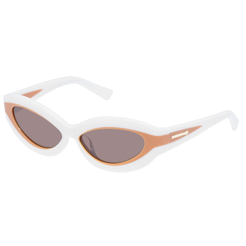 Karen Walker Hana Ivory Clay Female Wrap Sunglasses | Eyewear Index