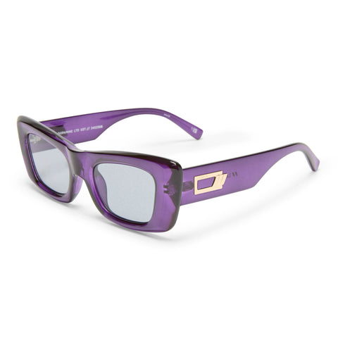 Le Specs Dopamine Dark Violet Uni-Sex Rectangle Sunglasses | Eyewear Index