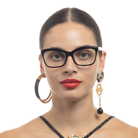 Camilla Utopia Black Brown Tiger Female Cat-Eye Optical Frames | Eyewear Index