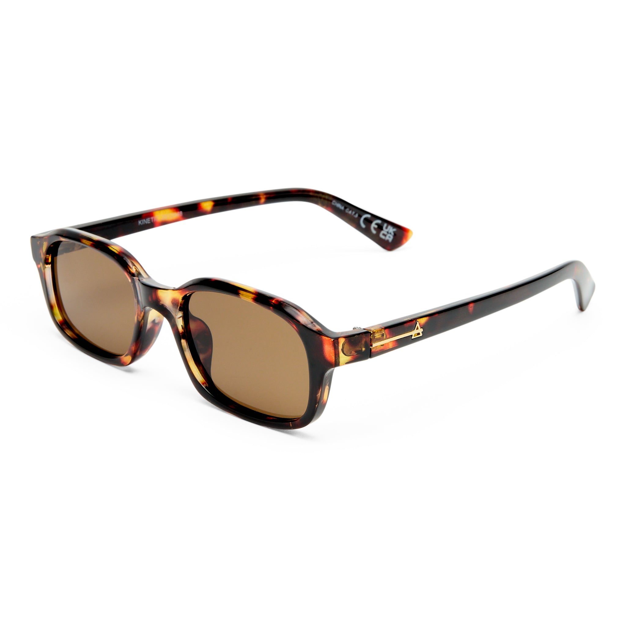 Aire Kinetic Amber Tort Uni-Sex Rectangle Sunglasses | Eyewear Index