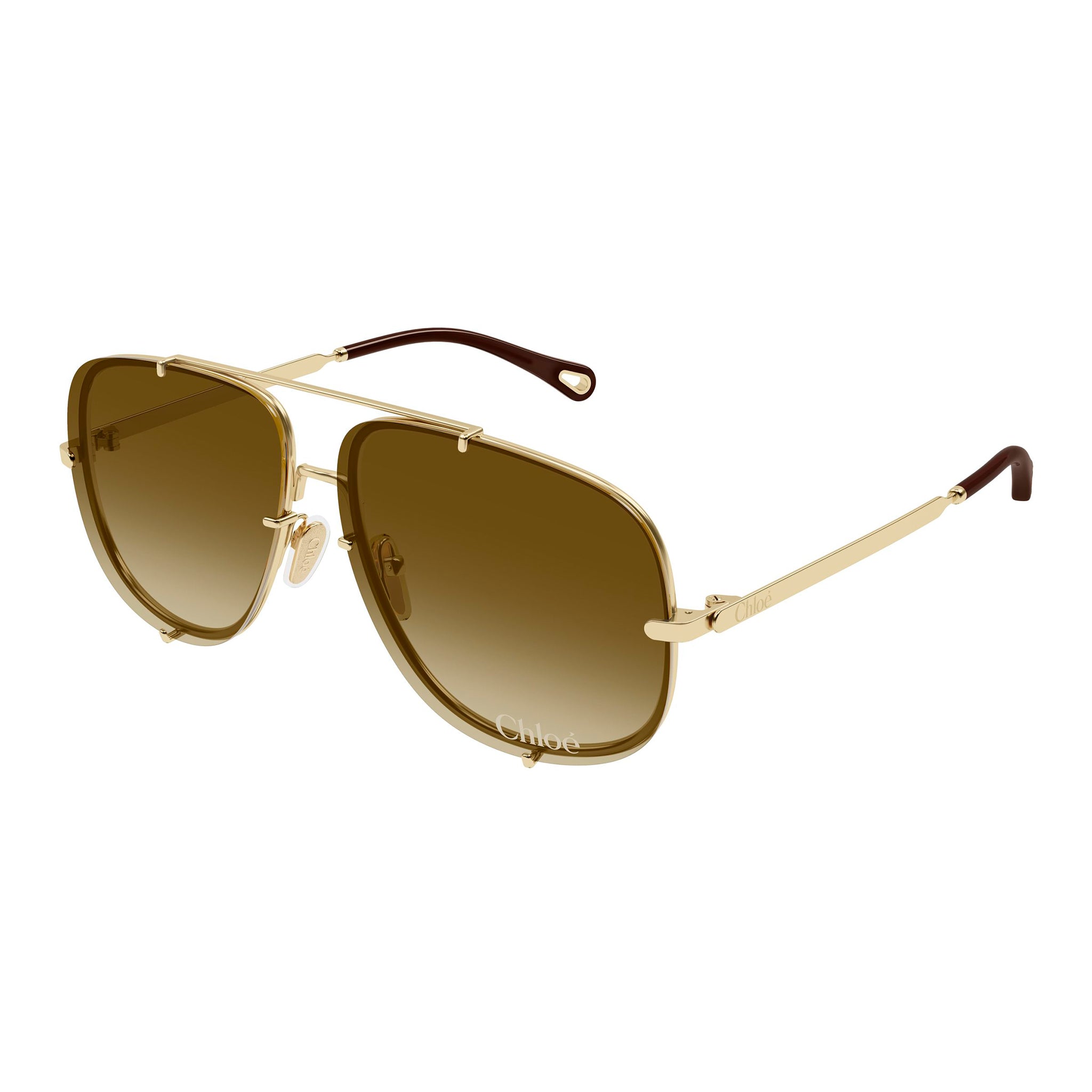 Chloe Ch0348s Gold Female Aviator Sunglasses | Eyewear Index