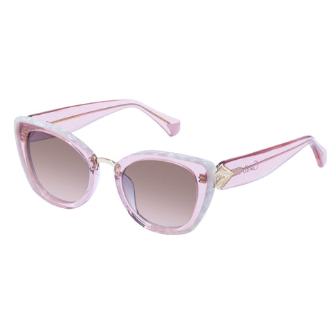 Camilla Nile Goddess Blush Ivory Marble Female Cat-Eye Sunglasses | Eyewear Index