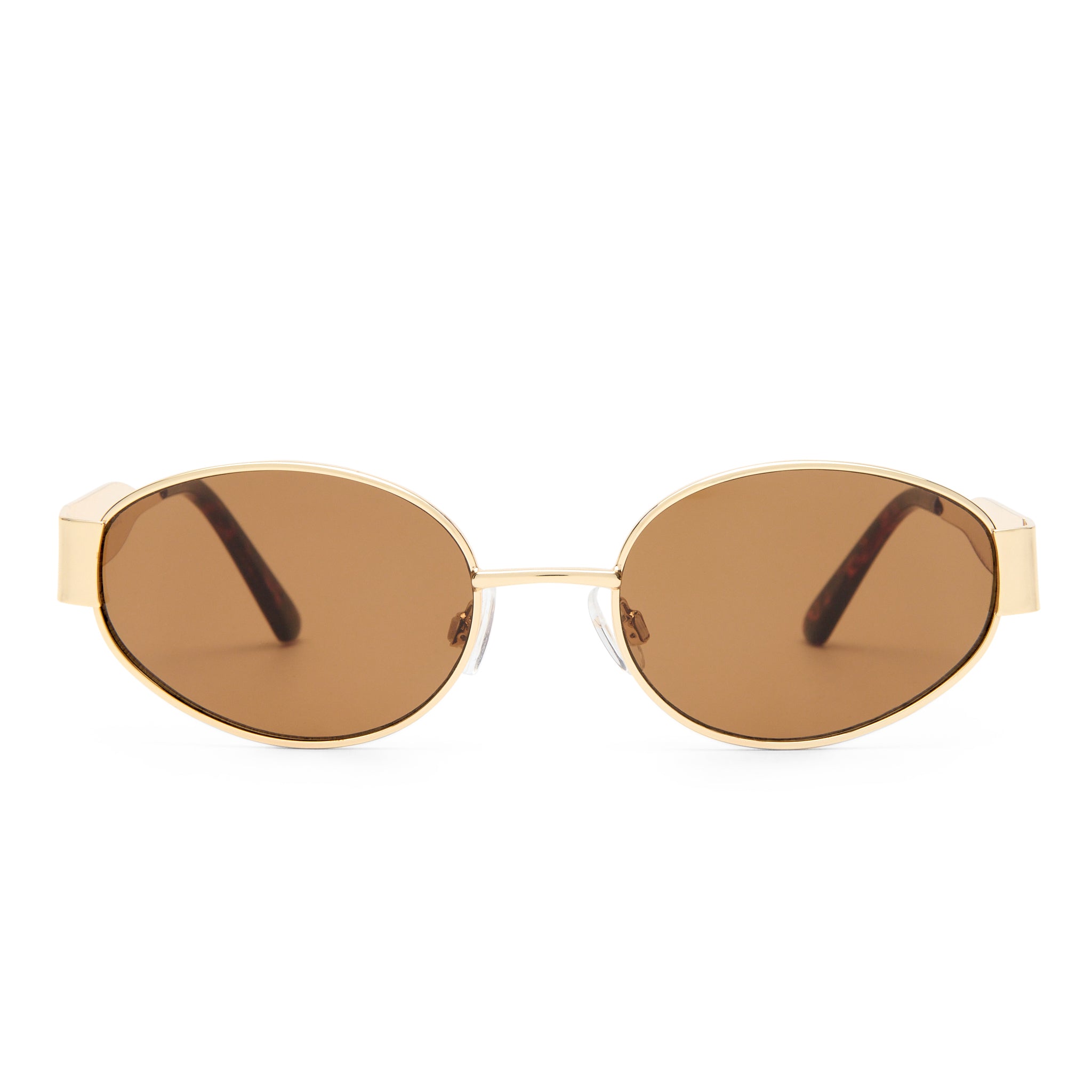 Village Hollis Gold Dark Tort Female Oval Sunglasses | Eyewear Index