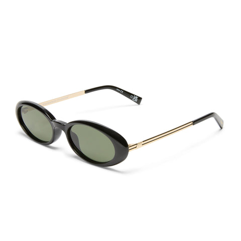 Le Specs Magnifique Black Female Oval Sunglasses | Eyewear Index