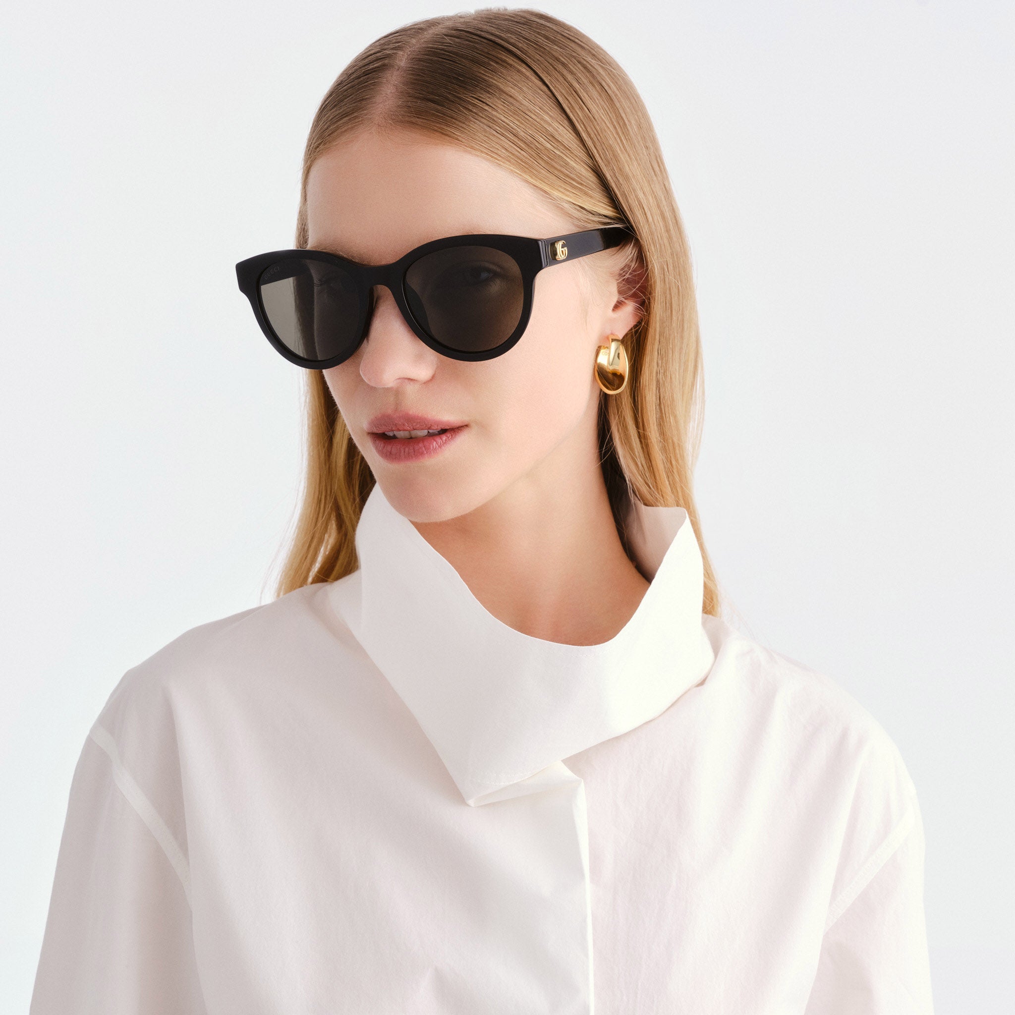 Gucci Gg2127sk Black Female Round Sunglasses | Eyewear Index