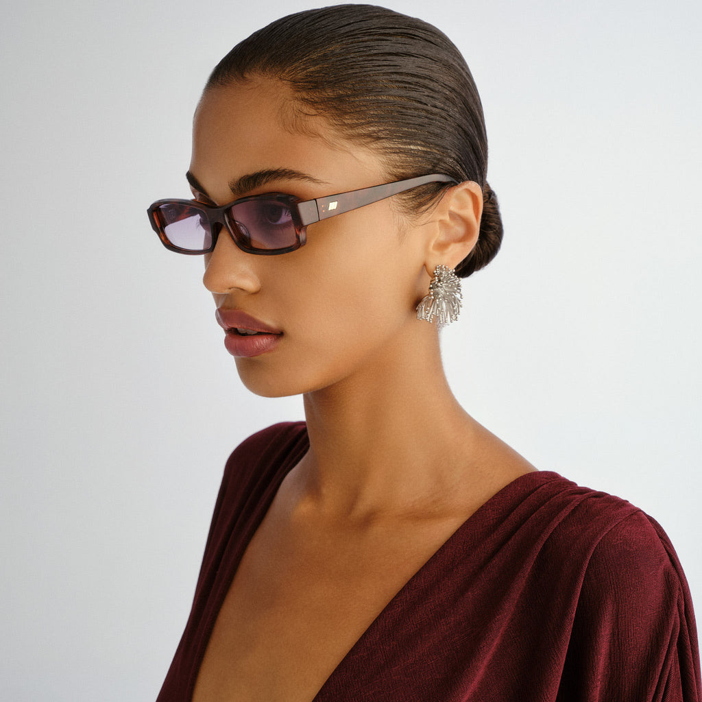 Le Specs Dial Tone Toffee Tort Uni-Sex Rectangle Sunglasses | Eyewear Index