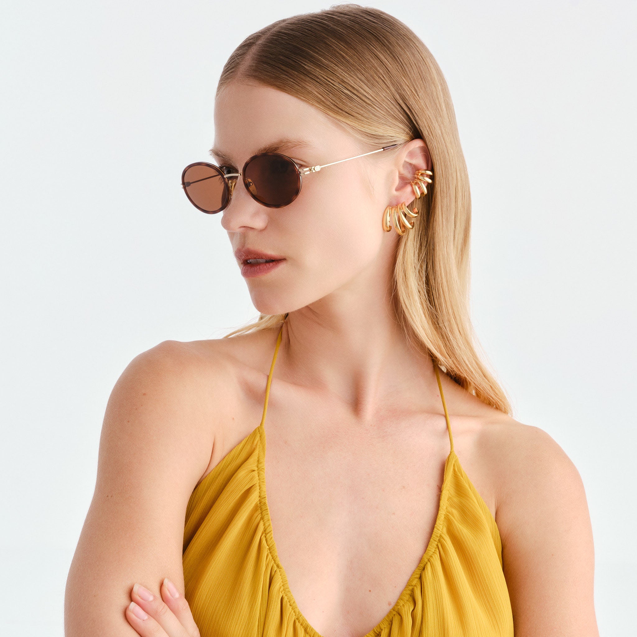 Gucci Gg1980s Havana Female Oval Sunglasses | Eyewear Index