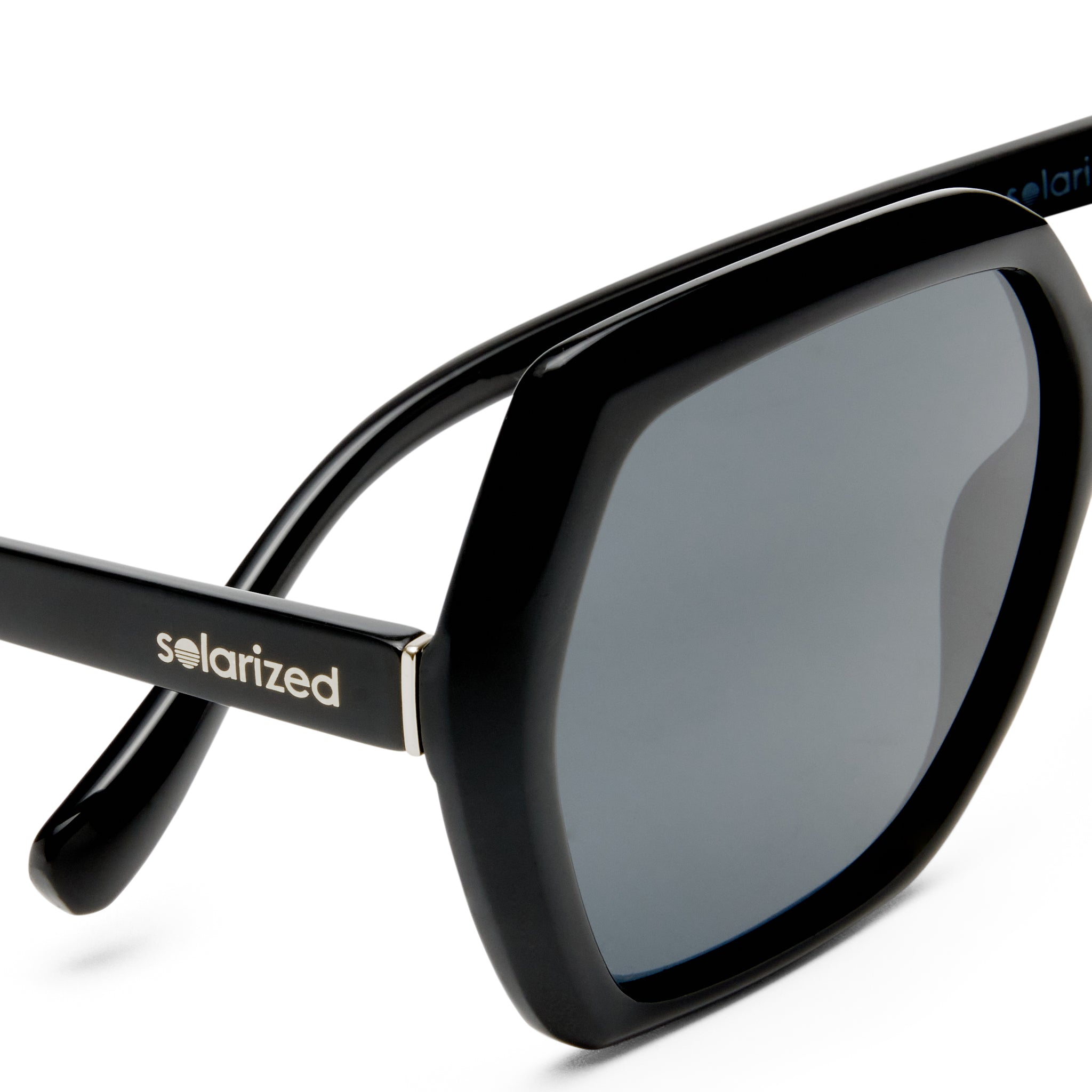 Solarized Hexa Cut Black Female Octagon Sunglasses | Eyewear Index