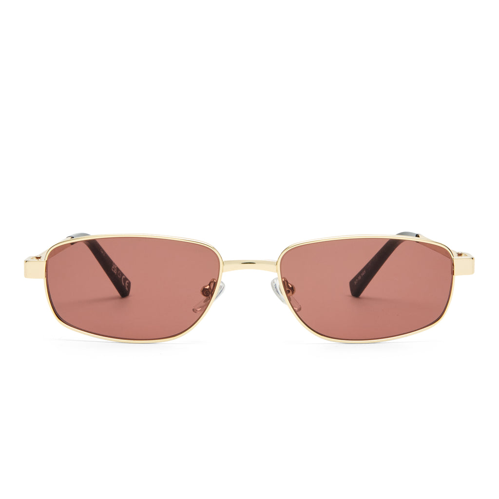 Le Specs Torrid Gold Uni-Sex Rectangle Sunglasses | Eyewear Index