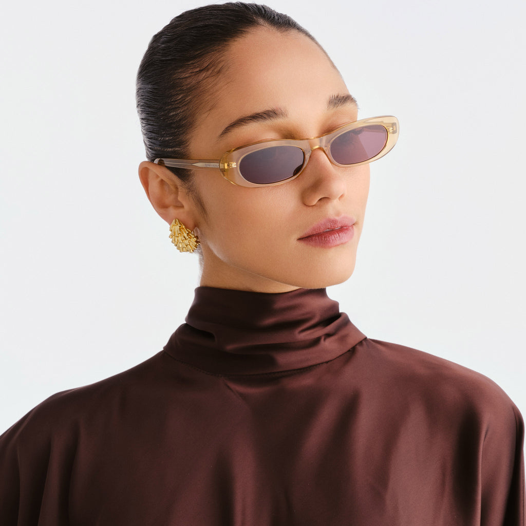 Saint Laurent Sl557shade Yellow Female Oval Sunglasses | Eyewear Index