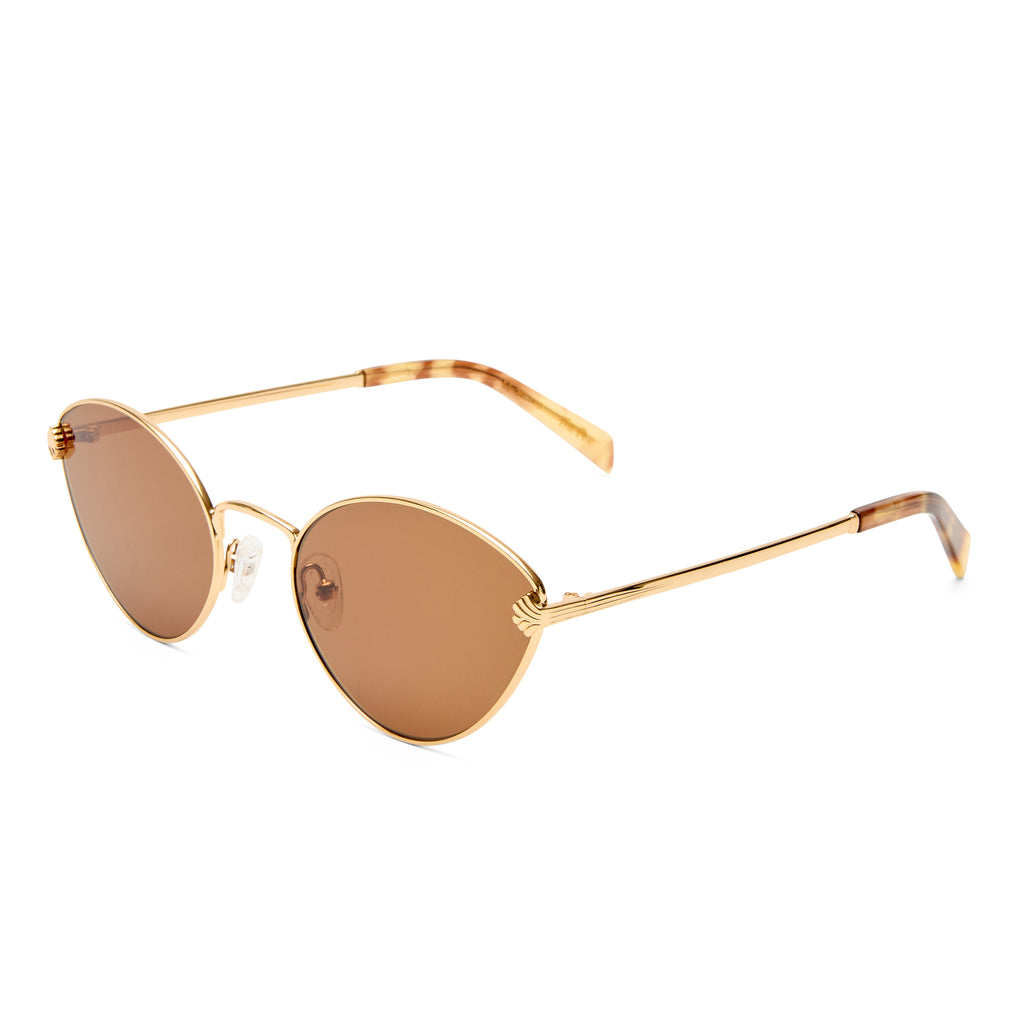 Luv Lou The Fox Gold Female Cat-Eye Sunglasses | Eyewear Index