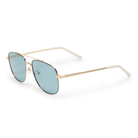 Le Specs The Charmer Gold Seafoam Uni-Sex Aviator Sunglasses | Eyewear Index