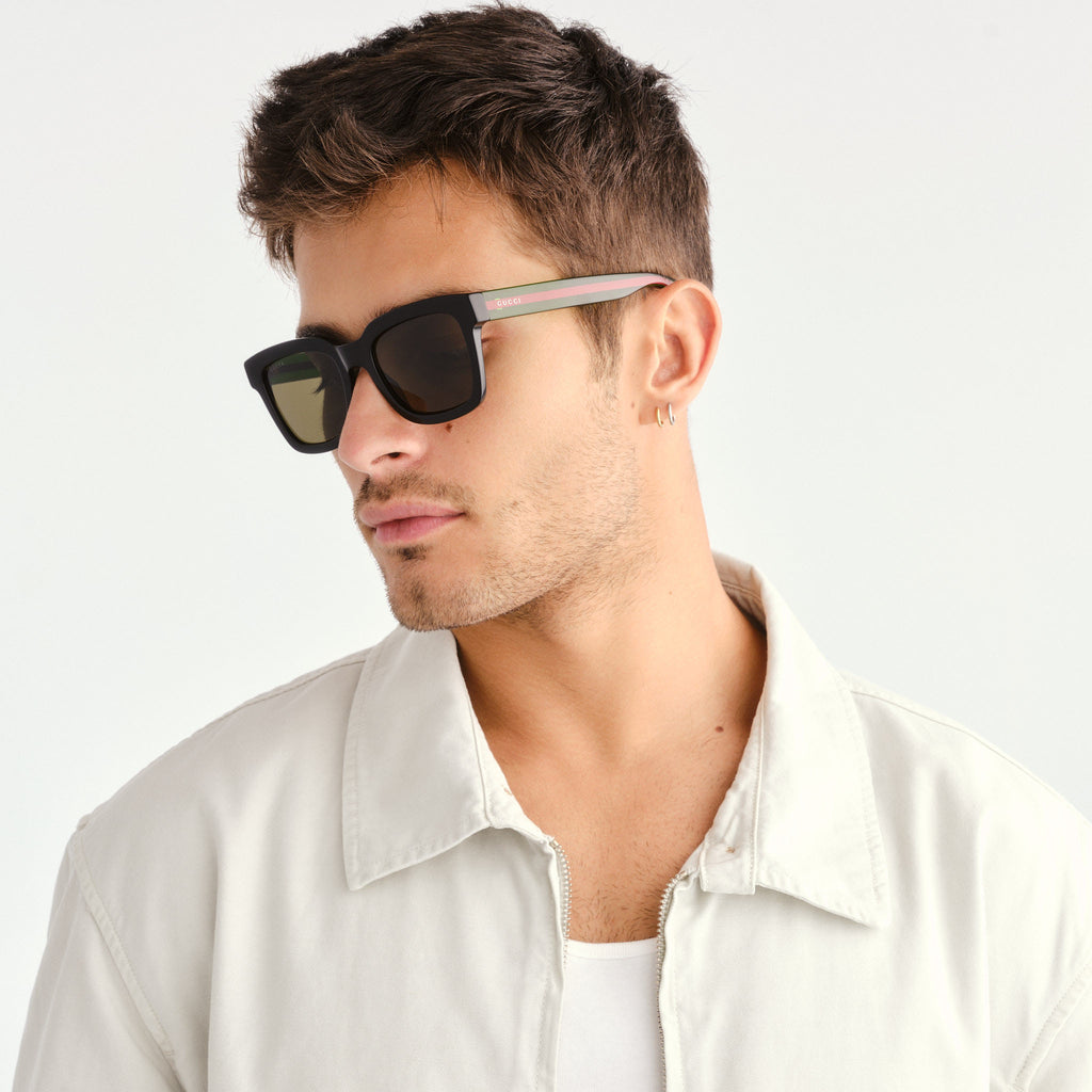 Gucci Gg0001sn Black Male Rectangle Sunglasses | Eyewear Index