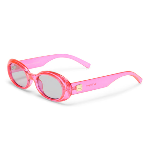 Le Specs Work It Hyper Pink Uni-Sex Oval Sunglasses | Eyewear Index