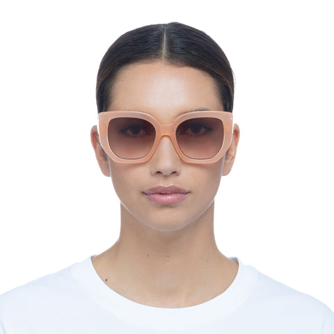 Le Specs Euphoria Mimosa Pink Female Square Sunglasses | Eyewear Index